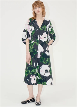 3/4 Volume sleeves midi kjole Umber Windflower Stine Goya 